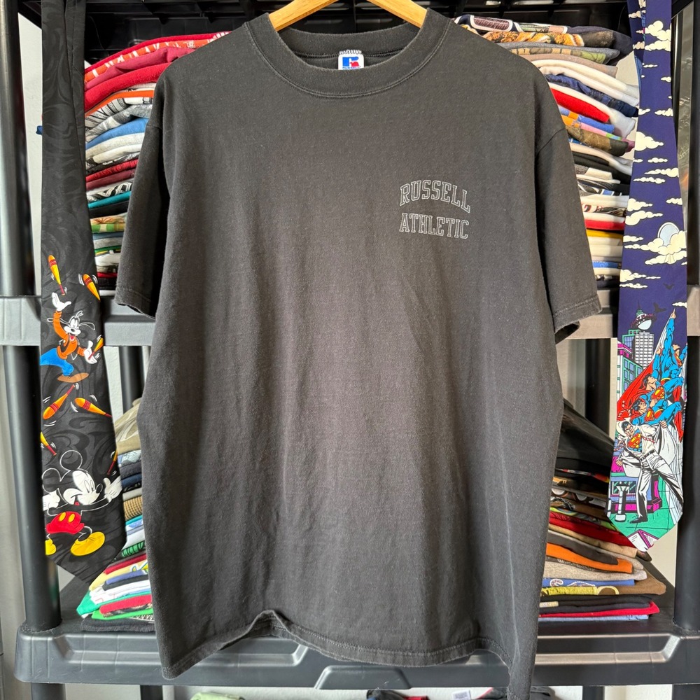 Vintage Black Russell Athletic Logo Graphic T-Shirt XL